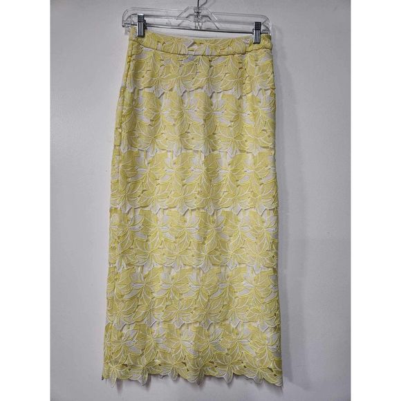 NWT Anthropologie Sunday In Brooklyn Buttercup Eyelet Midi Skirt Size XS. B-4 - Picture 4 of 6